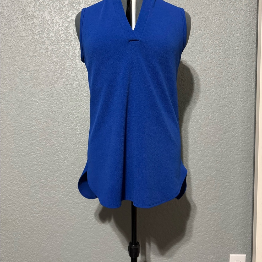 Elegant Royal Blue Sleeveless Blouse